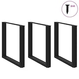 thumbnail of vidaXL Esstischbeine U-Form 3 Stk. Schwarz 90x(72-73) cm Stahl