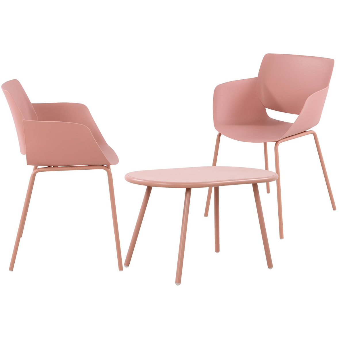 Tuinset Velvena roze/2 stoelen