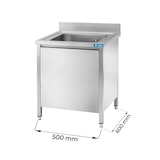 thumbnail of Lavello armadiato in acciaio inox con 1 vasca L500xP600xH850 mm – linea basic