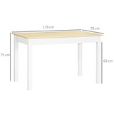 thumbnail of HOMCOM mesa de comedor de madera mesa de cocina rectangular para 4-6 personas estilo moderno para salón carga 50 kg 119x70x75 cm roble