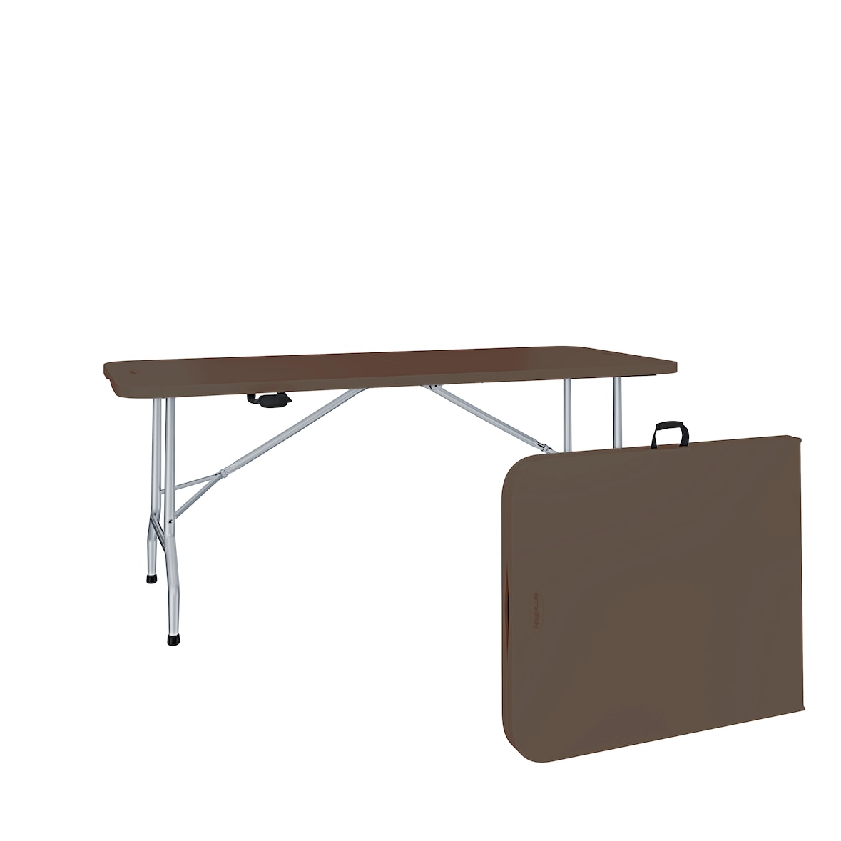 Tavolo Tavolino Pieghevole In Dura Resina Set Birreria Facile Trasporto Con Maniglie Giardino Campeggio Terrazzo Fiere Sagre 180x74x74 cm Marrone