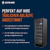 thumbnail of GastroHero Getränkekühlschrank GK-360BB, 360 Liter Kühlraumvolumen, 4 verstellbare Einlegeböden, Innenbeleuchtung, Abschließbar, Schwarz