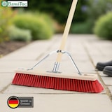thumbnail of Stabiler Straßenbesen 100cm Breit mit speziellem Stielstabilisator und Stiel 160cm Lang rote Borsten Besen Kehrbesen