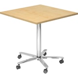 thumbnail of bümö Säulenhubtisch höhenverstellbar, Stehtisch Büro, Bistrotisch eckig 80 x 80 cm - Besprechungstisch Ahorn, Stehtisch Holz-Platte, Säule aus Metall