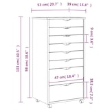 thumbnail of vidaXL Rollschrank mit Schubladen MOSS Grau Massivholz Kiefer