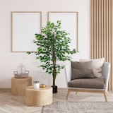thumbnail of HOMCOM ficus artificial con maceta 150 cm planta artificial con 882 hojas para interiores decoración en salón oficina casa verde