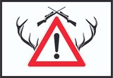 thumbnail of Achtung Jagd Gewehr Schild mit Symbol A3 (297x420mm)