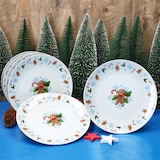 thumbnail of 6x Candyman Kuchenteller Porzellan 6 Personen Dessert-Teller Weihnachten eisblau