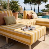 thumbnail of Salon de jardin bas modulable rayé 3 places jaune