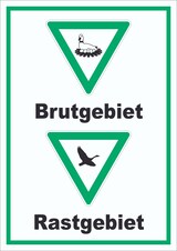 thumbnail of Brut- und Rastgebiet hochkant Schild A6 Rückseite selbstklebend