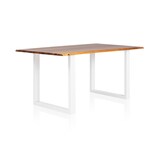 thumbnail of SalesFever eettafel acaciahout | 120 x 80 cm | 26 mm tafelblad | metalen onderstel | natuurlijke kleur - wit
