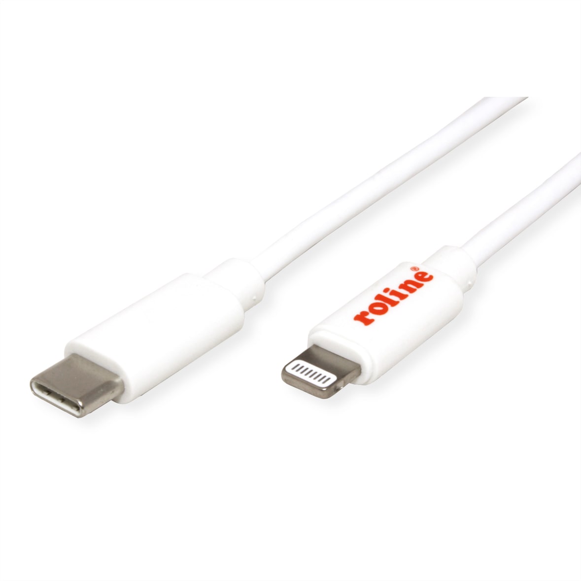ROLINE USB type C Sync & Charge kabel voor Apple apparaten met 8pin-Connector, wit, 1 m