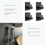 thumbnail of Intirilife 4x Handtuchhalter Handtuchhaken selbstklebend aus Edelstahl in Schwarz - 4.5 x 3 cm - Wandhaken für Küche Bad Klebehaken für optimalen Halt