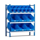 thumbnail of PROREGAL Schrägbodenregal MAXIMUS | Grundregal | HxBxT 120x125x40cm | 3 Ebenen | Fachlast 130kg | Lichtblau/Lichtgrau