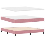 thumbnail of vidaXL Boxspringbett mit Matratze mit Kopfteil Rosa 180 x 200 cm Samt