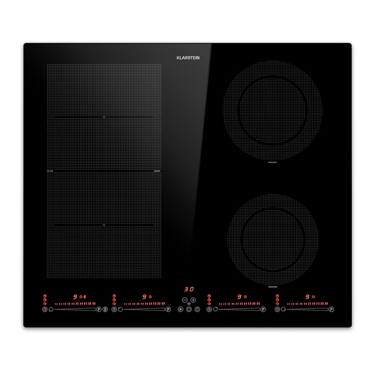 Masterzone 60 Hybrid Induktionskochfeld Einbau 4 Flex-Zonen ThermoBoost Smart Flex 9600 Watt Schwarz