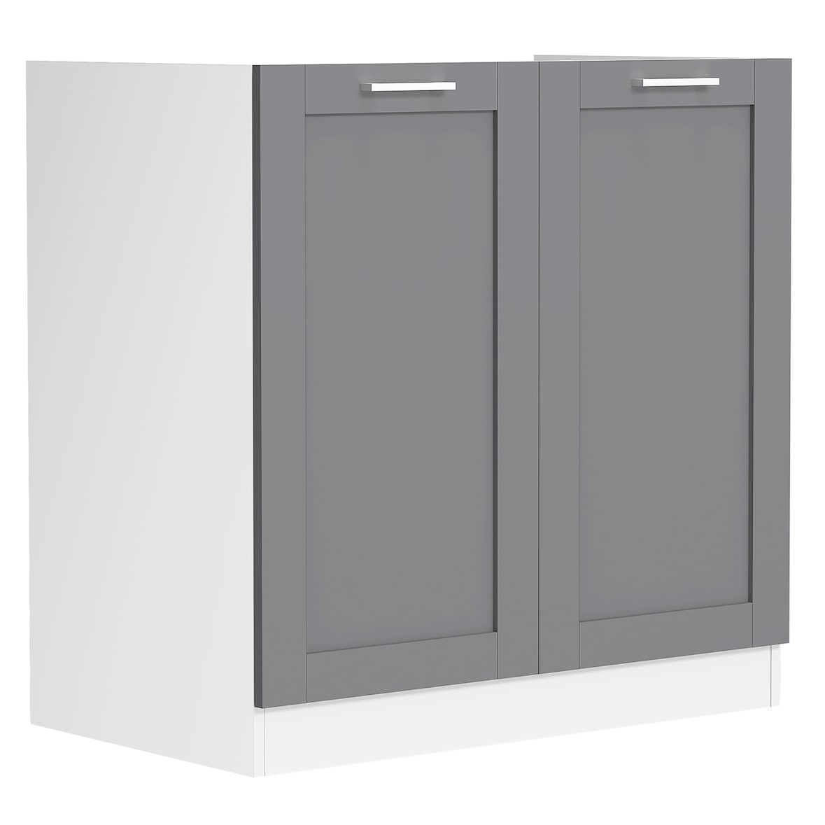 VCM Küchenmöbel Unterschrank Colura Weiß / Anthrazit H. 82 x B. 80 x T. 46 cm