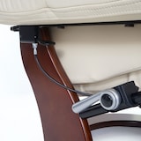 thumbnail of MCA Relaxsessel Calgary 2, Fernsehsessel Sessel, Echtleder 150kg belastbar ~ creme, Walnuss-Optik