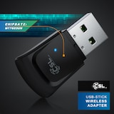 thumbnail of CSL WLAN 300 Mbit/s USB Stick Adapter - WiFi Adapter - Verschlüsselung WEP WPA WPA2 - 2,4 Ghz 2T2R - Verstärkung 18 dBm - für Windows 7 - 11
