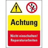 thumbnail of Schild I Sicherheits-Kombischild Achtung Nicht einschalten!Reparatur.., Kunststoff, 300x400mm