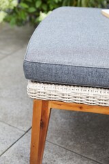 thumbnail of Tarrington House Set relax Kambuku, 2 persone, legno d'acacia/ PE rattan/ alluminio, 2 x poltrona, 2 x poggiapiedi, 1x tavolino, marrone / grigio