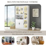 thumbnail of LED Bücherregal 120x40x200 Weiß mit 9 Fächern, 4 Acryltüren, 16-Farben LED Beleuchtung, USB-Anschluss,modernes Sideboard für Wohnzimmer Büro Esszimmer