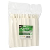 thumbnail of 100 Trinkhalme mit Löffel, Papier "pure" Ø 8 mm · 20 cm weiss