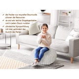 thumbnail of Strickhocker XXL Pouf Ø55 H37cm Bodenkissen Sitzpouf Baumwolle nachhaltig : weiß