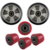 thumbnail of Hubwagen Räder & Rollen Satz Gummi/Polyurethan Tandem 2 Räder 4 Rollen