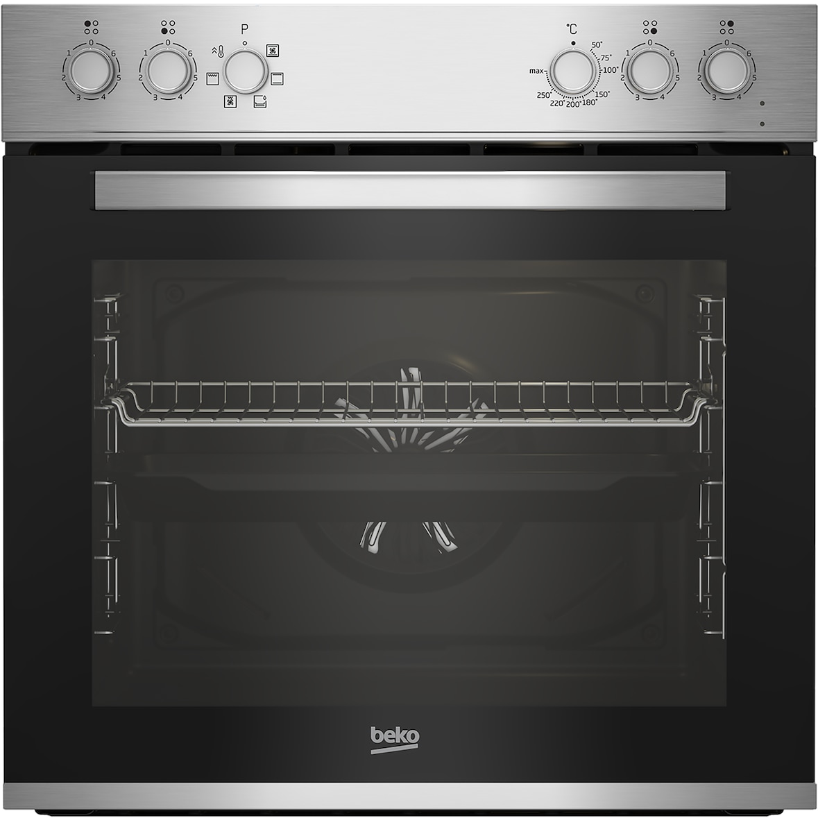Beko BBUE12020X Einbauherdset: Glaskeramik-Kochfeld mit Edelstahlrahmen