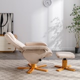 thumbnail of SVITA Charles Relaxsessel Hocker Sessel Beige Fernsehsessel Drehsessel Polyester Beige