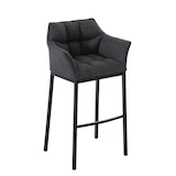 thumbnail of Décoshop26 - Tabouret de bar avec repose-pieds et dossier en tissu gris foncé et pieds métal noir 10_0001174