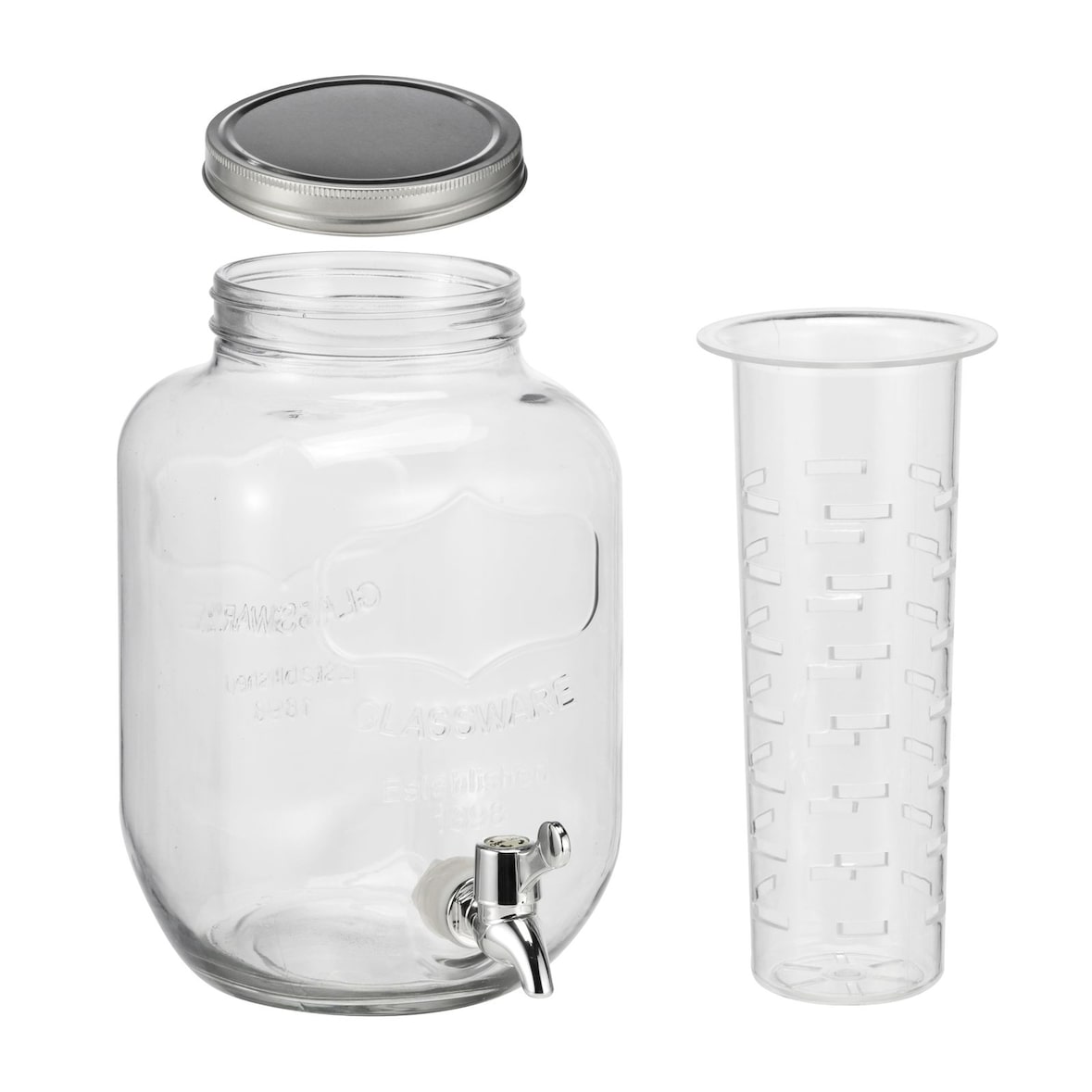 Getränkespender Glas Zapfhahn 4L