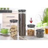 thumbnail of 1 x Brabantia stapelbarer Glasbehälter TOKIO, Inhalt: 0,6 Liter, Farbe Deckel: dunkelgrau, Höhe 13 cm, Durchmesser 10,5 cm.