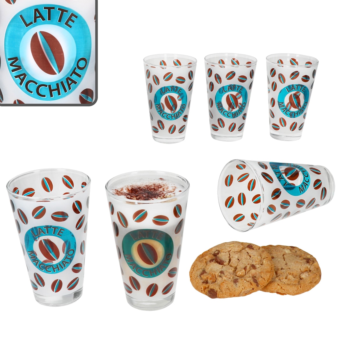 6er Set Latte Macciato 310ml Cremona Blau 12,9 cm - Ritzenhoff 0806236