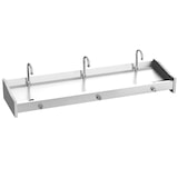 thumbnail of Collectieve handwasbak met koude-warme mengen 3 drukknoppen en kraanen - 1500x450x190 mm - 20834160 Eurast