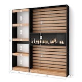thumbnail of Boekenkast, Boekenplank, voor woonkamer, studeerkamer, 170x25x186cm, Woonkamer, Eetkamer, Bureau, Elektrische haard, Moderne stijl, Eiken/Zwart _ 82_4