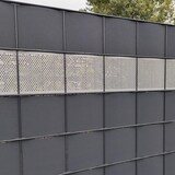 thumbnail of zaun|zu® Sichtschutzstreifen Premium Gelocht Diamant-Muster für Doppelstabmatten Schwarz 2,55 m