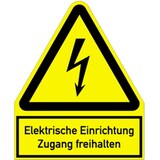 thumbnail of Schild Elektrische Einrichtung Zugang freihalten, Kombischild, Kunststoff, 200x244 mm