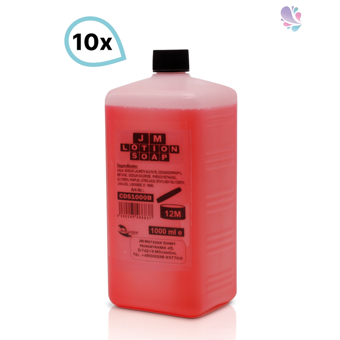 Seife, Pflegeseife, Qualitätsseife,  Lotion Soap SET, Hautwaschlotion Flüssigseife, Flaschen 10 x 950 ml