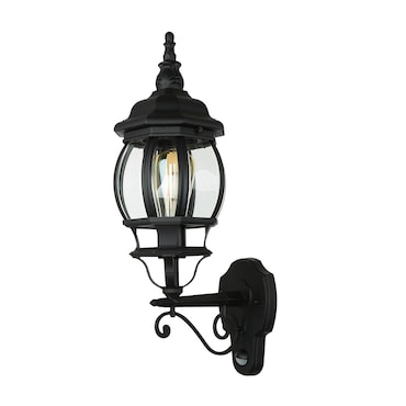 Candeeiro de parede para exterior BREST alumínio preto vidro verdadeiro 1x E27 máx. 60 Watt LE109748