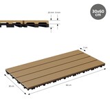 thumbnail of ECD Germany – WPC Terrassenfliesen – 60x30 cm Teak 4m² | geriffelt, Holzoptik, Klicksystem mit Drainage