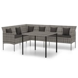 thumbnail of vidaXL 2-delige Tuinset met kussens poly rattan grijs