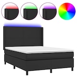 thumbnail of vidaXL Boxspringbett mit Matratze & LED Schwarz 140x200 cm Kunstleder