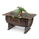 thumbnail of DanDiBo Couchtisch Wohnzimmer Vintage halbiertes Weinfass 5084-H 80 cm Tisch aus Holz Beistelltisch Weinregal Fass Bar