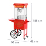 thumbnail of Royal Catering - Royal Catering Machine à pop-corn avec chariot 1500 W design rétro 195/235 °C 2 températures pour pop-corn sucré et salé Rouge