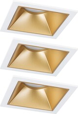 thumbnail of Paulmann LED Einbauleuchte 3-Step-Dim Cole Coin 3er-Set  IP44 eckig 88x88mm  Coin 3x6W 3x470lm 230V dimmbar 2700K Weiß#Gold matt 93130