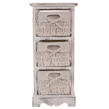 thumbnail of 2er-Set Regal Kommode mit 3 Korbschubladen 58x25x28cm, Shabby-Look, Vintage ~ weiß