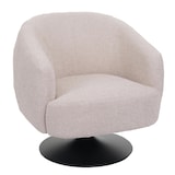 thumbnail of Lounge fauteuil HWC-J76, draaibare cocktail fauteuil, bouclé stof metaal ~ crème-beige