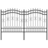 thumbnail of vidaXL Gartenzaun mit Speerspitze Schwarz 240 x 125 cm Pulverbeschichteter Stahl